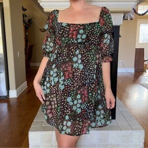 The Vanity Room Dainty Floral Printed Feminine Fairy Babydoll Dress